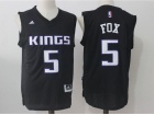 Sacramento Kings #5 De'Aaron Fox Black Basketball Jerseys