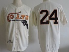 Houston Colts #24 Wynn Cream M&N Jerseys