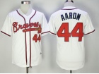 Atlanta Braves #44 Hank Aaron White Throwback Jerseys