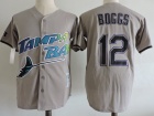 Tampa Bay Rays #12 Wade Boggs Grey Throwback Jersey