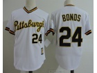 Pittsburgh Pirates #24 Barry Bonds White Pullover Cool Base Cooperstown Collection Jersey