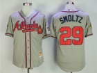 Atlanta Braves #29 John Smoltz Gray 1995 Throwback Jersey