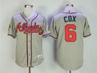 Atlanta Braves #6 Bobby Cox Gray 1995 Throwback Jersey