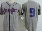 #9 Roy Hobbs New York Knights Grey The Natural Moive Baseball Jersey