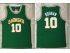 #10 Dennis Rodman Green Stitched College Basketball Jersey