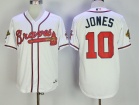 Atlanta Braves #10 Chipper Jones White 1995 Throwback Jersey