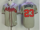 Atlanta Braves #23 David Justice Grey 1995 Throwback Jersey