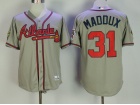 Atlanta Braves #31 Greg Maddux Grey 1995 Throwback Baseball Jersey