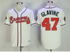 Atlanta Braves #47 Tom Glavine White 1995 Throwback Baseball Jersey