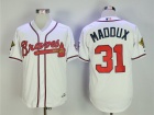 Atlanta Braves #31 Greg Maddux White 1995 Throwback Baseball Jersey