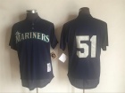 Seattle Mariners #51 Randy Johnson Navy Blue Throwback Jersey