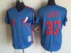 Montreal Expos #37 Bill Lee Blue Throwback Jersey