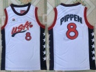 Dream Team #8 Scottie Pippen White 1996 USA Olympic Stitched Basketball Jerseys