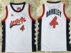 Dream Team #4 Charles Barkley White 1996 USA Olympic Stitched Basketball Jerseys