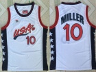 Dream Team #10 Reggue Miller White 1996 USA Olympic Stitched Basketball Jerseys