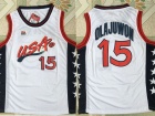 Dream Team #15 Hakeem Olajuwon White 1996 USA Olympic Stitched Basketball Jerseys