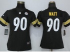 Women Pittsburgh Steelers #90 T.J. Watt Black Vapor Untouchable Limited Jersey