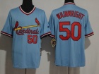 St. Louis Cardinals #50 Adam Wainwrigh  Blue Pullover Throwback Jerseys