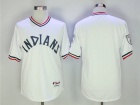 Cleveland Indians White Blank Throwback Pullover Baseball Jersey