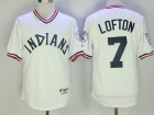 Cleveland Indians #7 Kenny Lofton White Pullover Turn Back Jersey