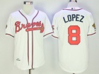 Atlanta Braves #8 Javy Lopez White Throwback Jersey