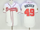 Atlanta Braves #49 John Loy Rocker White Throwback Jersey