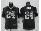 Women Oakland Raiders #24 Marshawn Lynch Black Drift Fashion Jersey