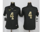 Women Houston Texans #4 Deshaun Waston Anthracite Salute To Service Limited Jersey