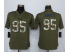 Women Cleveland Browns #95 Myles Garrett Green Salute To Service Limited Jersey