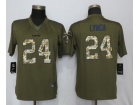 Women Oakland Raiders #24 Marshawn Lynch Green Salute To Service Limited Jersey