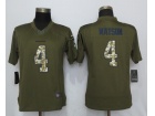 Women Houston Texans #4 Deshaun Waston Green Salute To Service Limited Jersey