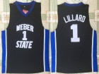 Weber State #1 Damian Lillard Black Baksetball Jerseys