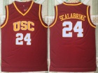 USC Trojans #24 Brian Scalabrine Red Baksetball Jerseys