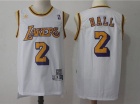 Los Angeles Lakers #2 Lonzo Ball White Hardwood Classic Throwback Jerseys