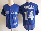 Toronto Blue Jays #14 Justin Smoak Blue Flex Base Baseball Jersey