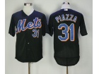 New York Mets #31 Mike Piazza Black BP Throwback Jersey