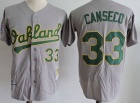 Oakland Athletics #33 Jose Canseco Grey Throwback Jersey