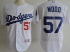 Los Angeles Dodgers #57 Alex Wood White Flex Base Jerseys