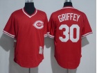 Cincinnati Reds #30 Ken Griffey Jr Red Throwback Jersey