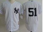 New York Yankees #51 Bernie Williams White Throwback Jerseys