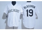 Colorado Rockies #19 Charlie Blackmon White Cool Base Jersey