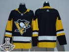 Adidas Pittsburgh Penguins Blank Black with 2017 Stanley Cup Champions Patch Jersey