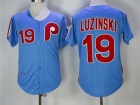 Philadelphia Phillies #19 Greg Luzinski Blue Throwback Jerseys