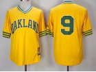 Oakland Athletics #9 Reggie Jackson Yellow 1981 Throwback Jersey