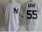 New York Yankees #55 Sonny Gray White Pinstrip Cool Base Jersey