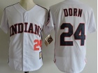 Cleveland Indians #24 Roger Dorn White Throwback Jerseys