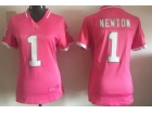 Carolina Panthers #1 Cam Newton Pink Women Jersey