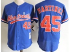 Montreal Expos #45 Pedro Martinez Blue Throwback Jersey