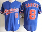 Montreal Expos #8 Gary Carter Blue Throbwack Jersey