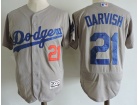 Los Angeles Dodgers #21 Yu Darvish Grey Flexbase Jerseys